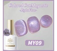 Faillite N Pretty-Verhéritage À Ongles Magnétique Chat Coloré,Gel Ultra Brcorporelle,Paillettes,Semi Continu,Soak Off Uv Led,Manucure,10ml Nette.Colored My09.