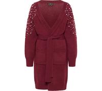 faina Cardigan rouge foncé / blanc perle, Taille M-L
