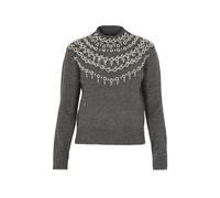 faina Pull-over gris chiné / blanc perle, Taille M-L