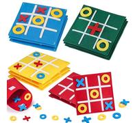 FAINCA 12 Pièces Mini Tic Tac Toe avec Un Sac Rangement Type Enveloppe Tac TIK Feutrine Jeu Morpion Anniversaire Enfant Jeux Voyage Fermeture Velcro pour Fêtes d'anniversaire Cours Réunions Famille