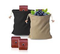 FAINCA 2 Pièces Sac Recherche Nourriture Plein Air Bushcraft, Sac à Champignons, Sac de Recherche de Nourriture Pliable, Sac Cueillette Fruits, pour Les Sacs Banane Pochette Ceinture Toile