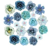 FAINCA 20 Pièces Fleurs Artificielles Deco 3-5cm Fausse Fleur Decoration | Petite Tête de Fleur Artificielle Deco Fleurs en Tissu pour Saint Valentin DIY Mariage Bouquet Couronne Fête Décoration