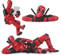 FAINCA 3 Pièces Figurine Deadpool Accessoire Voiture Interieur Decoration Rétroviseur Voiture Deadpool Ornements de Poupée Décoration de Rétroviseur Voitures Dessin Animé pour Maison Voitures Bureau