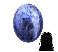 FAINCA 45x35x15mm Pierre Cristal Pierre Polie de Souci Paume Ovale | Effets Apaisants avec Pochette en Velours pour Méditation Relaxation Reiki Massage Décoration Soulagement du Stress