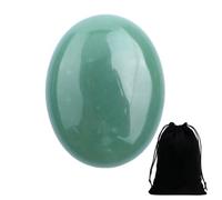 FAINCA 45x35x15mm Pierre Cristal Pierre Polie de Souci Paume Ovale | Effets Apaisants avec Pochette en Velours pour Méditation Relaxation Reiki Massage Décoration Soulagement du Stress