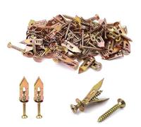 FAINCA 50 Pièces Vis d'Ancrage Autoperceuses 50 Vis Incluses Cheville Autoforeuse Placo Aucun Perçage Requis Cheville Placo pour Murs Non Massifs pour Crochets Étagères Cadres (1,2 x 3cm / 0,4 x 3 cm)