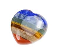 FAINCA 7 Chakra Pierre Precieuse, Forme Coeur Cristal Pierres Thérapeutiques, Guérison Reiki Pierres Précieuses, Pouce Pierres Précieuses, Pierre Chakra, Méditation Thérapi Pierres