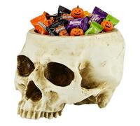 FAINCA Halloween Décoration de Bol de Bonbons Tête de Mort Résine | Decoration Conteneur Tête de Crâne Halloween 16,5x11,5x11,5cm pour Fête d'Intérieur pour Bar Décoration de Boîte de Nuit