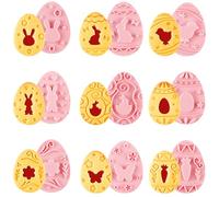 FainFun 9 Emporte Piece Paques, 3D Moule Biscuit Plastique, Cookie Cutter, Mini Emporte Piece Lapin Paques pour Pâques, Fêtes, Pâtisserie, Fondant, Argile
