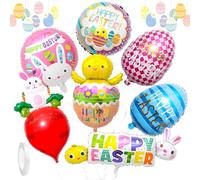 FainFun Ballons Lapin Helium, 7 Pièces Ballon Paques, Décoration de Pâques, Ballons de Baudruche Lapin pour l'Intérieur et l'Extérieur, Ballon de Baudruche pour Fête, Pâques
