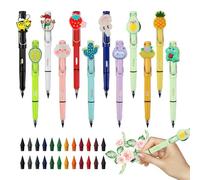 FainFun Crayon Éternel, 12 Pièces Crayon Eternelle Sans Encre avec 24 Pièces Mines, Crayons Infini avec Gomme, Stylo Eternel Sans Encre Réutilisable, Crayons D'écriture Illimités pour Enfants (MC)