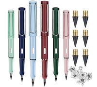 FainFun Crayon Éternel, 6 Pièces Crayon Eternelle Sans Encre avec 6 Pièces Mines, Crayon Infini avec Gomme, Stylo Eternel Sans Encre Réutilisable, Crayons D'écriture Illimités pour Enfants (F)