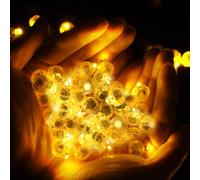 FainFun Mini Lampe Led Ballon, 100 Pièces Mini Ballon Lumineux à LED, Boule Lumineuse Led, Led Ballon Lampe pour Ballons, Fêtes, Bars, Fiançailles, Mariages, Anniversaires, Noël(Jaune chaud)
