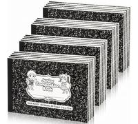 Fainne Lot de 20 cahiers de composition demi-taille 12,7 x 19,5 cm, cahiers de composition junior lignés 3/8", 50 feuilles/100 pages, couverture marbrée, petit bloc-notes pour fournitures scolaires