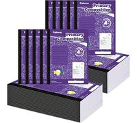 Fainne Lot de 30 carnets de composition primaires lignés de grade K-2, 100 pages, 19,5 x 24,5 cm, carnet d'histoire de dessin primaire pour enfants, dessin et écriture (violet)