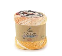 FAIR COTTON INFINITY de Katia, pelotes de 200 g, 600 mètres (109 - Rouge-Orange-Noir)