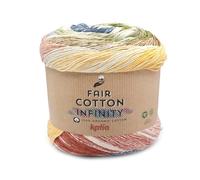 FAIR COTTON INFINITY de Katia, pelotes de 200 g, 600 mètres (marron pâle, bordeaux, gris brun-ocre (107)