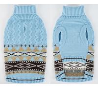 Fair Isle Pull pour chien, pull d'hiver en tricot avec trou pour harnais, extensible, facile à mettre et à enlever, pour grand chien, vêtements chauds pour labrador, golden retriever, berger allemand