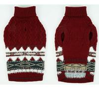 Fair Isle Pull pour chien - Pull d'hiver en tricot avec trou pour harnais | Pull de Noël extensible facile à mettre et à enlever pour grand chien | Vêtements chauds pour labrador, golden retriever