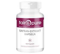 Fair & Pure Capsules d'extrait de safran, 180 unités, avec vitamines B5, B6 et B12, complément alimentaire végétalien sans additifs, fabriqué en Allemagne