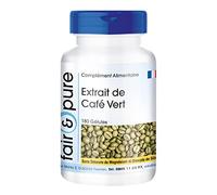 Fair & Pure® - Extrait de café vert 500mg - café vert hautement dosé et végan - 180 gélules