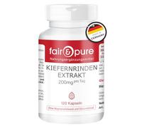 Fair & Pure Extrait d'écorce de pin 200 mg, 120 gélules, 95% de proanthocyanidines, complément alimentaire végétalien sans additifs, fabriqué en Allemagne