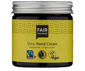 FAIR SQUARED Hand Creme Sensitive Shea 50 ml crème pour les mains - soin des mains pour les peaux sensibles - avec du beurre de karité du commerce équitable - cosmétiques naturels vegan - Zero Waste