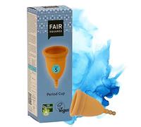 FAIR SQUARED Period Cup Menstrual Cup - Coupe menstruelle en caoutchouc naturel issu du commerce équitable - Vegan et Zero Waste (Taille S)