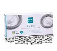 FAIR SQUARED Ultra Fins Préservatifs 100 boîtes - Préservatifs végétaliens 100pcs en caoutchouc naturel issu du commerce équitable - préservatif ultra fin et doux au toucher