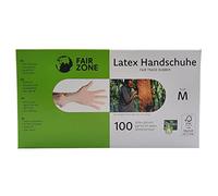 FAIR ZONE Lot de 100 gants jetables en latex - 50 paires de gants jetables - Taille M