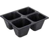 FAIR ZONE Plaque de Semis en Caoutchouc Naturel | L - 4 pots