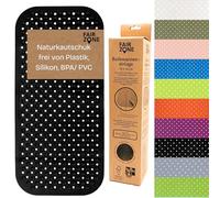 FAIR ZONE Tapis de bain antidérapant 76 x 34 cm - En caoutchouc naturel FSC - 100 % BPA et PVC - Noir