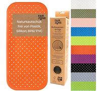 FAIR ZONE Tapis de bain antidérapant 76 x 34 cm - En caoutchouc naturel FSC - 100 % BPA et PVC - Orange corail