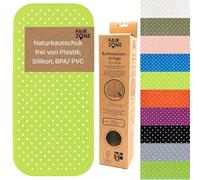 FAIR ZONE Tapis de Bain antidérapant 76 x 34 cm, sans Plastique, Caoutchouc Naturel FSC, 100% sans BPA ni PVC, Couleur Citron Vert/Vert.