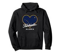 Fairbanks Alaska Drapeau américain en Forme de cœur Grande Ourse Souvenir Sweat à Capuche