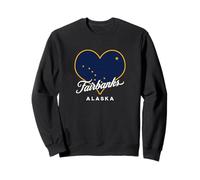 Fairbanks Alaska Drapeau américain en Forme de cœur Grande Ourse Souvenir Sweatshirt