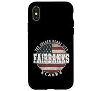 Fairbanks Alaska, Drapeau américain Vintage Coque pour iPhone X/XS