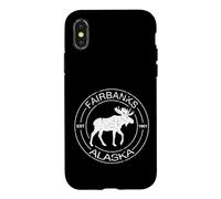 Fairbanks Alaska Est 1901 Élan de l'Alaska Cerf Vintage Coque pour iPhone X/XS