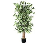Fairblo Arbre Artificiel 180 cm Ficus Artificiell Grande Plante Verte Artificielle Plante pour Maison Jardin Balcon Bureau et Décoration Intérieure et Extérieure (y Compris Mousse Séchée)