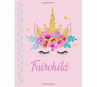 Fairchild: Fairchild Personalized Name Sketchbook Drawing Paper Sheet Notebook Without Line Journal With Name On Cover 109 Marble Size 8.5inch X 11inch Girl Boy Men Or Women Happy Birthday Gift Or Fri