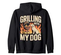 Faire des grillades avec Mon Chien, Un passionné de Barbecue Sweat à Capuche
