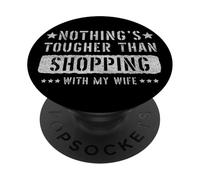 Faire du Shopping avec ma Femme, Blague sur Les Relations drôles avec Mon Mari PopSockets PopGrip Adhésif