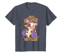 Faire du Tricot Pas la Guerre T-Shirt, Enfant, Bleu Chiné, 4 Ans