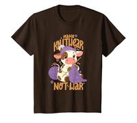 Faire du Tricot Pas la Guerre T-Shirt, Enfant, Marron, 6 Ans