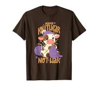 Faire du Tricot Pas la Guerre T-Shirt, Homme, Marron, XXL