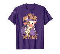 Faire du Tricot Pas la Guerre T-Shirt, Homme, Violet, S