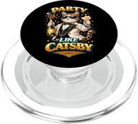 Faire la fête comme The Great Catsby Parodie Funny Cat PopSockets PopGrip pour MagSafe