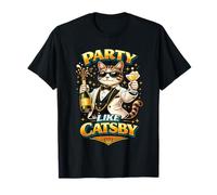 Faire la fête comme The Great Catsby Parodie Funny Cat T-Shirt