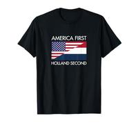 Faire l'Amérique d'abord et la Hollande deuxième Art vectoriel T-Shirt