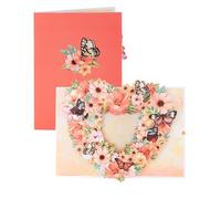 Faire Part de Mariage Carte de vœux Pop-up avec enveloppe, carte postale à fleurs, cartes d'anniversaire, cadeaux saint-valentin, décoration créative for la maison(Butterfly Flower)